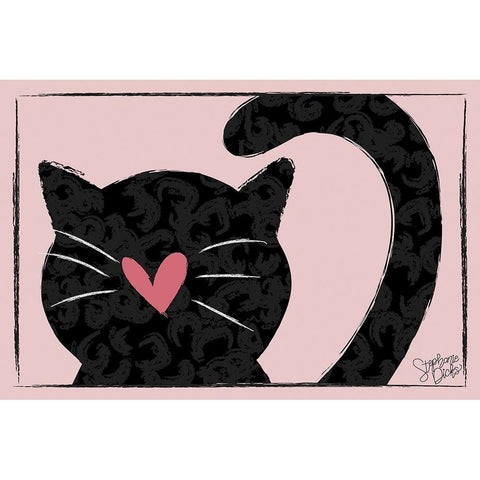 Cat Gold Ornate Wood Framed Art Print with Double Matting by Dicks, Stephanie