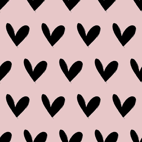 Heart Pattern White Modern Wood Framed Art Print with Double Matting by Dicks, Stephanie