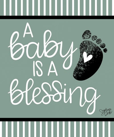 Blessing White Modern Wood Framed Art Print with Double Matting by Dicks, Stephanie