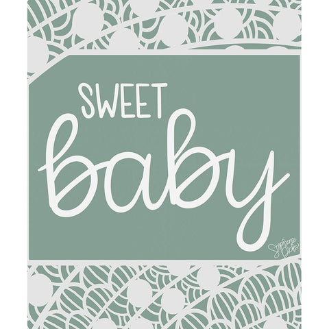Sweet Baby White Modern Wood Framed Art Print by Dicks, Stephanie