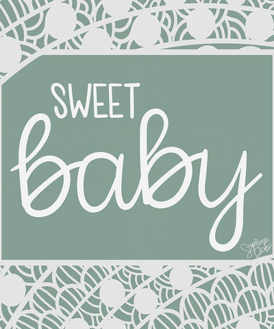 Sweet Baby White Modern Wood Framed Art Print with Double Matting by Dicks, Stephanie