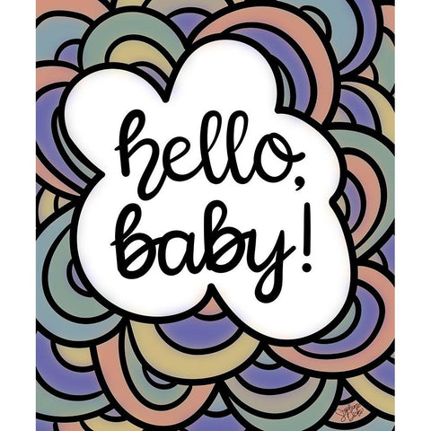 Hello-Baby!  Black Modern Wood Framed Art Print by Dicks, Stephanie