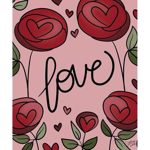 Love Gold Ornate Wood Framed Art Print with Double Matting by Dicks, Stephanie