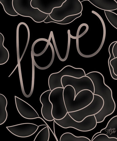 Love White Modern Wood Framed Art Print with Double Matting by Dicks, Stephanie