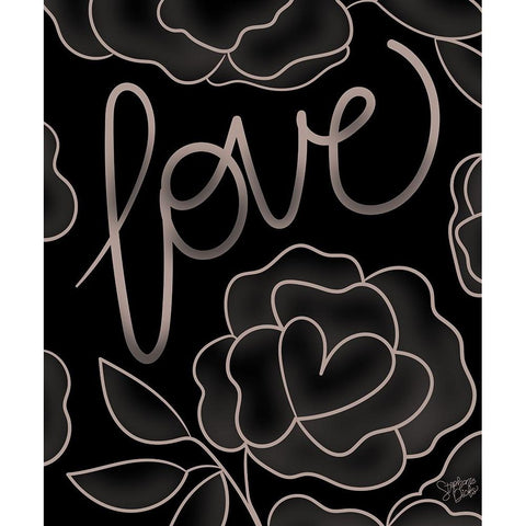 Love Black Modern Wood Framed Art Print by Dicks, Stephanie