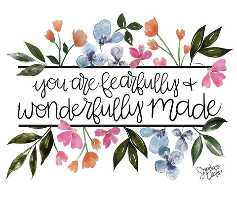 Wonderfully Made Black Modern Wood Framed Art Print by Dicks, Stephanie