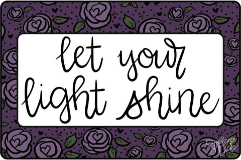 Let Your Light Shine White Modern Wood Framed Art Print with Double Matting by Dicks, Stephanie