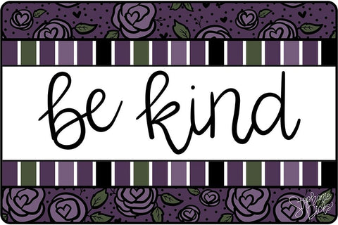 Be Kind Black Modern Wood Framed Art Print by Dicks, Stephanie
