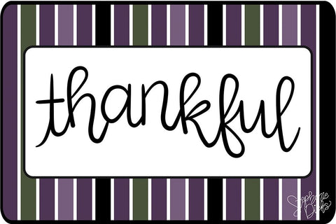 Thankful Black Ornate Wood Framed Art Print with Double Matting by Dicks, Stephanie