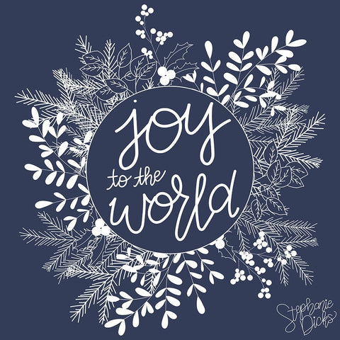 Joy to the World Black Modern Wood Framed Art Print by Dicks, Stephanie