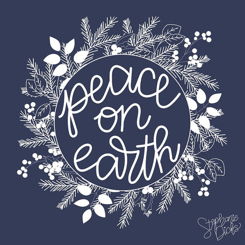 Peace on Earth Black Modern Wood Framed Art Print by Dicks, Stephanie