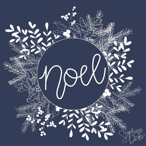 Noel Black Modern Wood Framed Art Print by Dicks, Stephanie