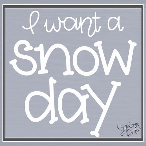 Snow Day Black Modern Wood Framed Art Print by Dicks, Stephanie