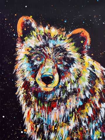 Bear White Modern Wood Framed Art Print with Double Matting by Seeley, Jenn