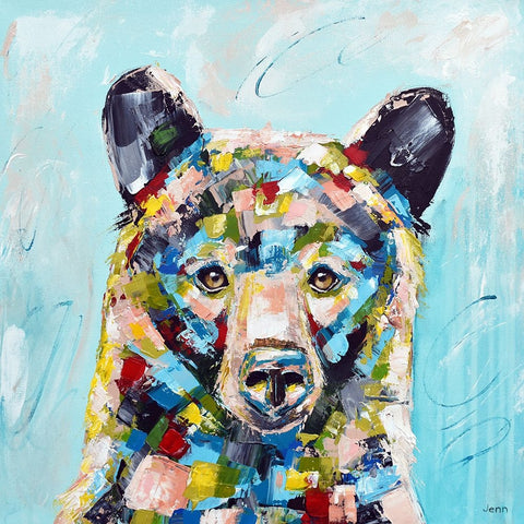 Black Bear No. 2 Black Modern Wood Framed Art Print by Seeley, Jenn