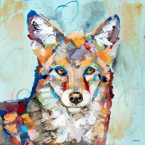 Coyote Black Ornate Wood Framed Art Print with Double Matting by Seeley, Jenn