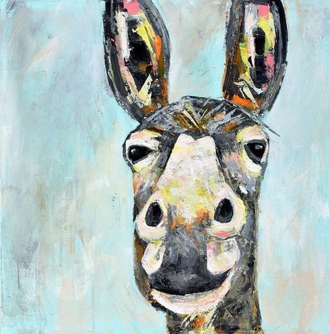 Donkey White Modern Wood Framed Art Print with Double Matting by Seeley, Jenn
