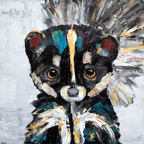 Skunk Black Modern Wood Framed Art Print by Seeley, Jenn