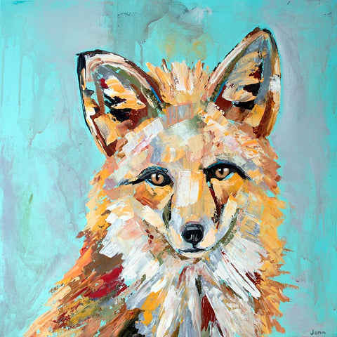 Cadmium Fox Black Ornate Wood Framed Art Print with Double Matting by Seeley, Jenn