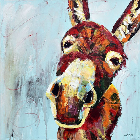 Donkey Black Ornate Wood Framed Art Print with Double Matting by Seeley, Jenn