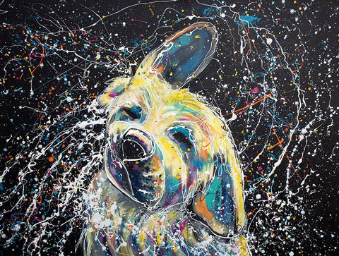 Shake it Off White Modern Wood Framed Art Print with Double Matting by Seeley, Jenn