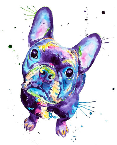 Dark Frenchie Black Modern Wood Framed Art Print by Seeley, Jenn