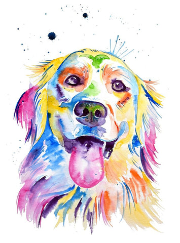 Golden Retriever Black Ornate Wood Framed Art Print with Double Matting by Seeley, Jenn