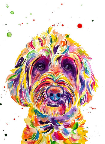 Cali Goldendoodle Black Modern Wood Framed Art Print by Seeley, Jenn