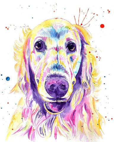 Aurora Golden Retriever Black Ornate Wood Framed Art Print with Double Matting by Seeley, Jenn