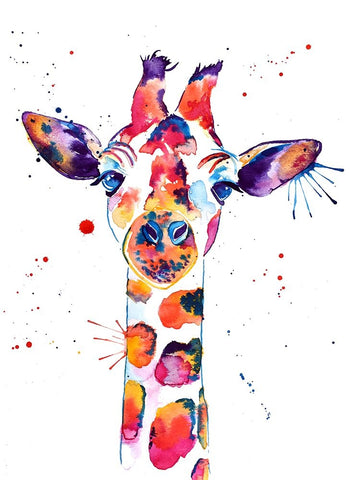 A Giraffe Named Steve White Modern Wood Framed Art Print with Double Matting by Seeley, Jenn