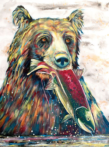 Salmon Black Ornate Wood Framed Art Print with Double Matting by Seeley, Jenn