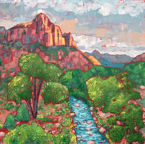 The Watchman Trail Black Modern Wood Framed Art Print by Seeley, Jenn