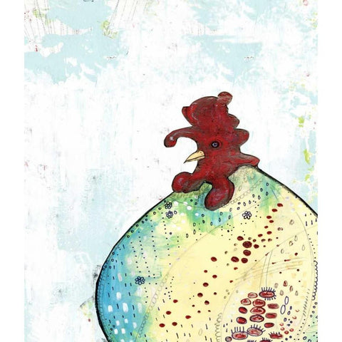 Rooster II White Modern Wood Framed Art Print by Ogren, Sarah