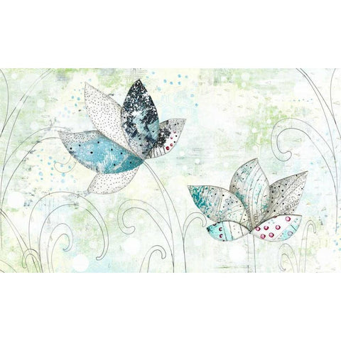 Lotus Flowers Gold Ornate Wood Framed Art Print with Double Matting by Ogren, Sarah