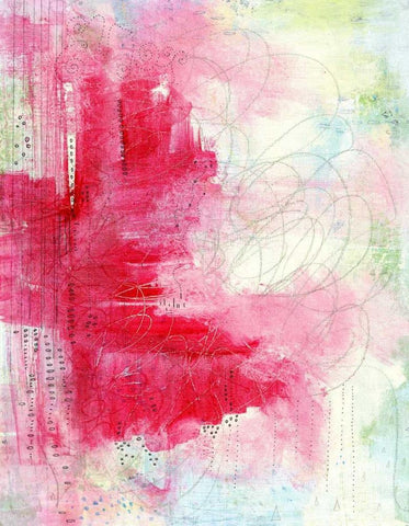 Watermelon Seeds Abstract White Modern Wood Framed Art Print with Double Matting by Ogren, Sarah