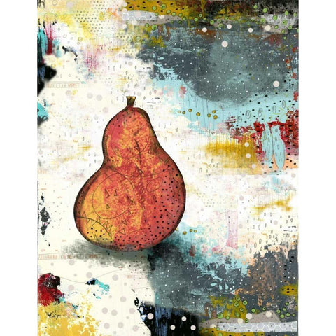 Abstract Pear Gold Ornate Wood Framed Art Print with Double Matting by Ogren, Sarah