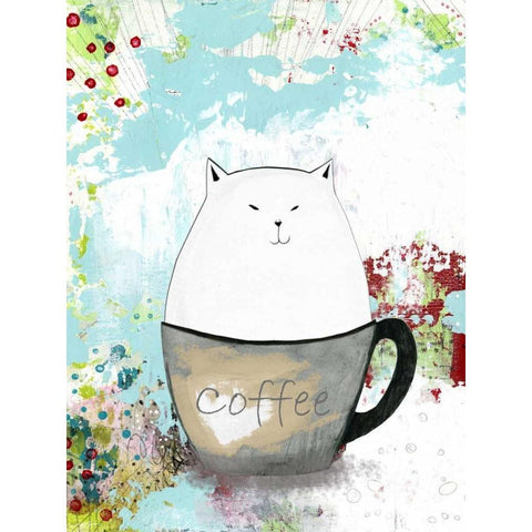 A Little Sugar in My Coffee White Modern Wood Framed Art Print by Ogren, Sarah