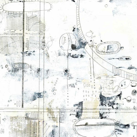 Neutral Abstract White Modern Wood Framed Art Print by Ogren, Sarah