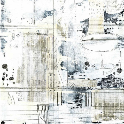 Neutral Abstract II White Modern Wood Framed Art Print with Double Matting by Ogren, Sarah