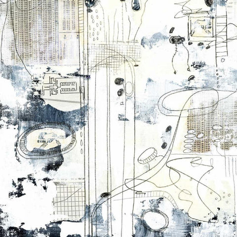 Neutral Abstract III White Modern Wood Framed Art Print with Double Matting by Ogren, Sarah