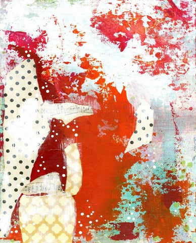 Orange Abstract White Modern Wood Framed Art Print with Double Matting by Ogren, Sarah