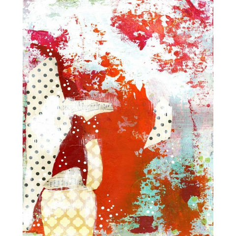 Orange Abstract Gold Ornate Wood Framed Art Print with Double Matting by Ogren, Sarah