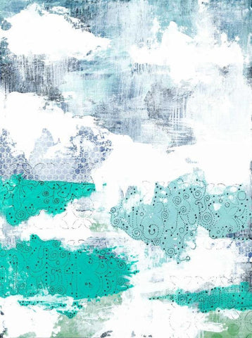 Ocean White Modern Wood Framed Art Print with Double Matting by Ogren, Sarah