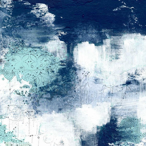 Navy Abstract II White Modern Wood Framed Art Print by Ogren, Sarah