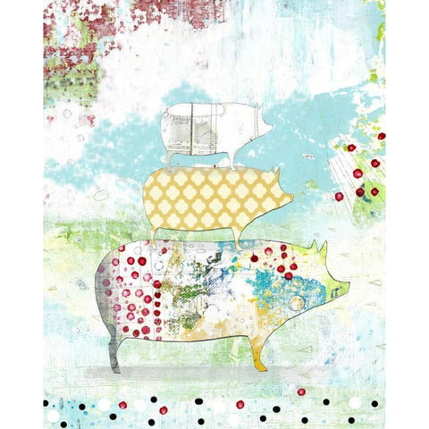 Totem Pig II White Modern Wood Framed Art Print by Ogren, Sarah