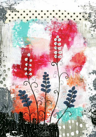 Colorful Flowers Black Ornate Wood Framed Art Print with Double Matting by Ogren, Sarah