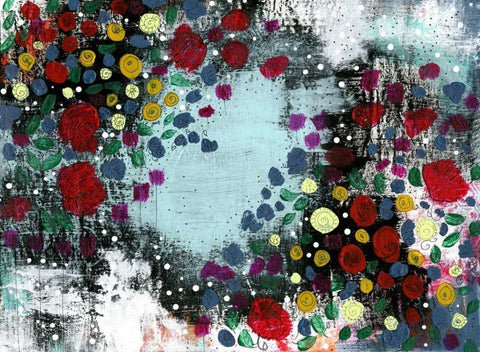 Flower Garden Black Ornate Wood Framed Art Print with Double Matting by Ogren, Sarah