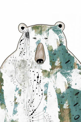 Brown Bear White Modern Wood Framed Art Print with Double Matting by Ogren, Sarah