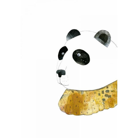 Panda with Gold Collar Gold Ornate Wood Framed Art Print with Double Matting by Ogren, Sarah