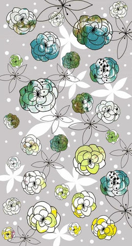 Grey Floral White Modern Wood Framed Art Print with Double Matting by Ogren, Sarah